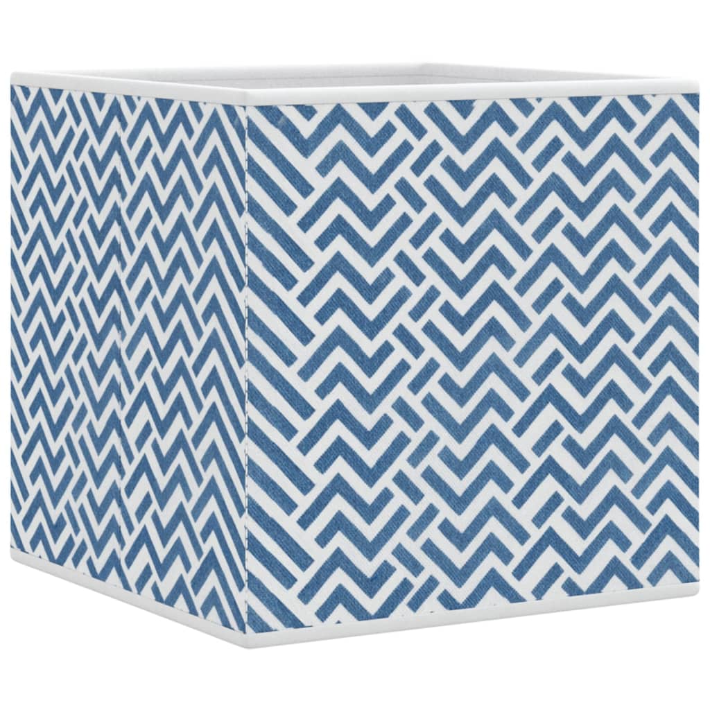 opbevaringskasser 10 stk. 32x32x32 cm foldbare stof blå