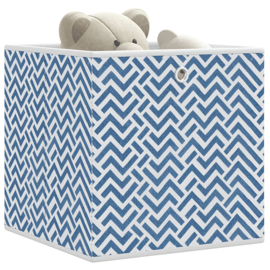 opbevaringskasser 10 stk. 32x32x32 cm foldbare stof blå