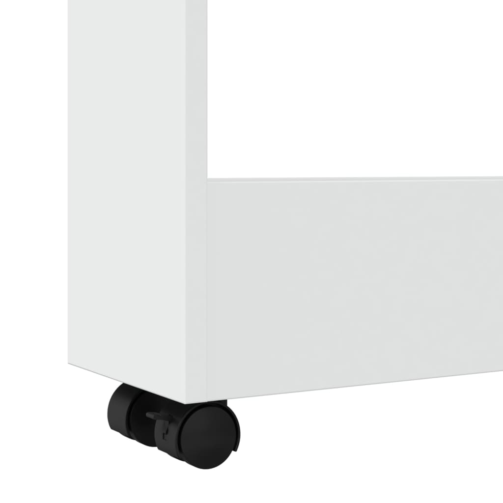 smal opbevaringsvogn 3-lags hvid konstrueret træ