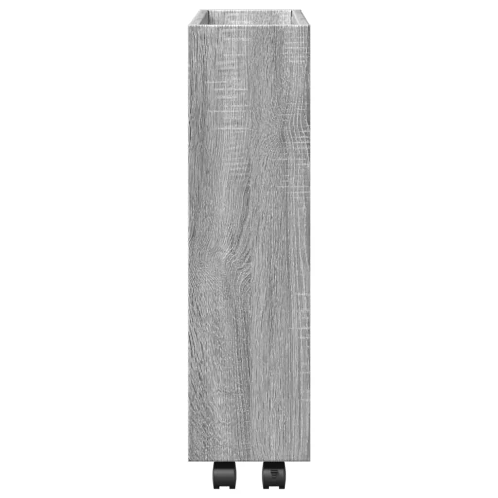 smal opbevaringsvogn 3 hylder konstrueret træ grå sonoma-eg