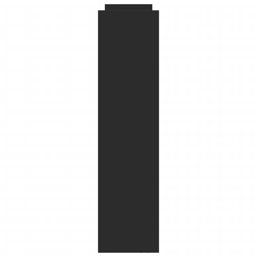 smal opbevaringsvogn 4 hylder konstrueret træ sort