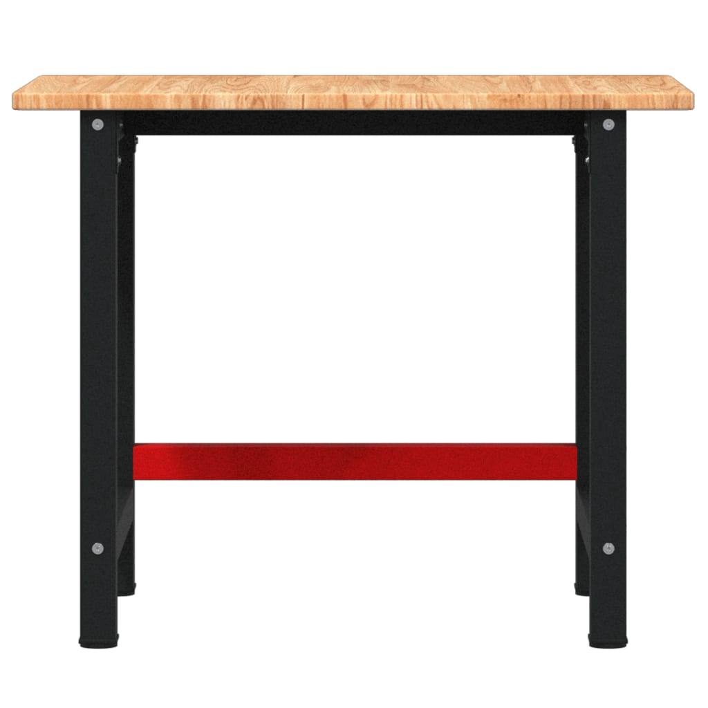 arbejdsbænk 100x60x81,5 cm massivt egetræ rektangulær lysebrun