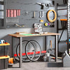 arbejdsbænk 140x60x81,5 cm massivt egetræ rektangulær lysebrun