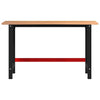 arbejdsbænk 140x60x81,5 cm massivt egetræ rektangulær lysebrun