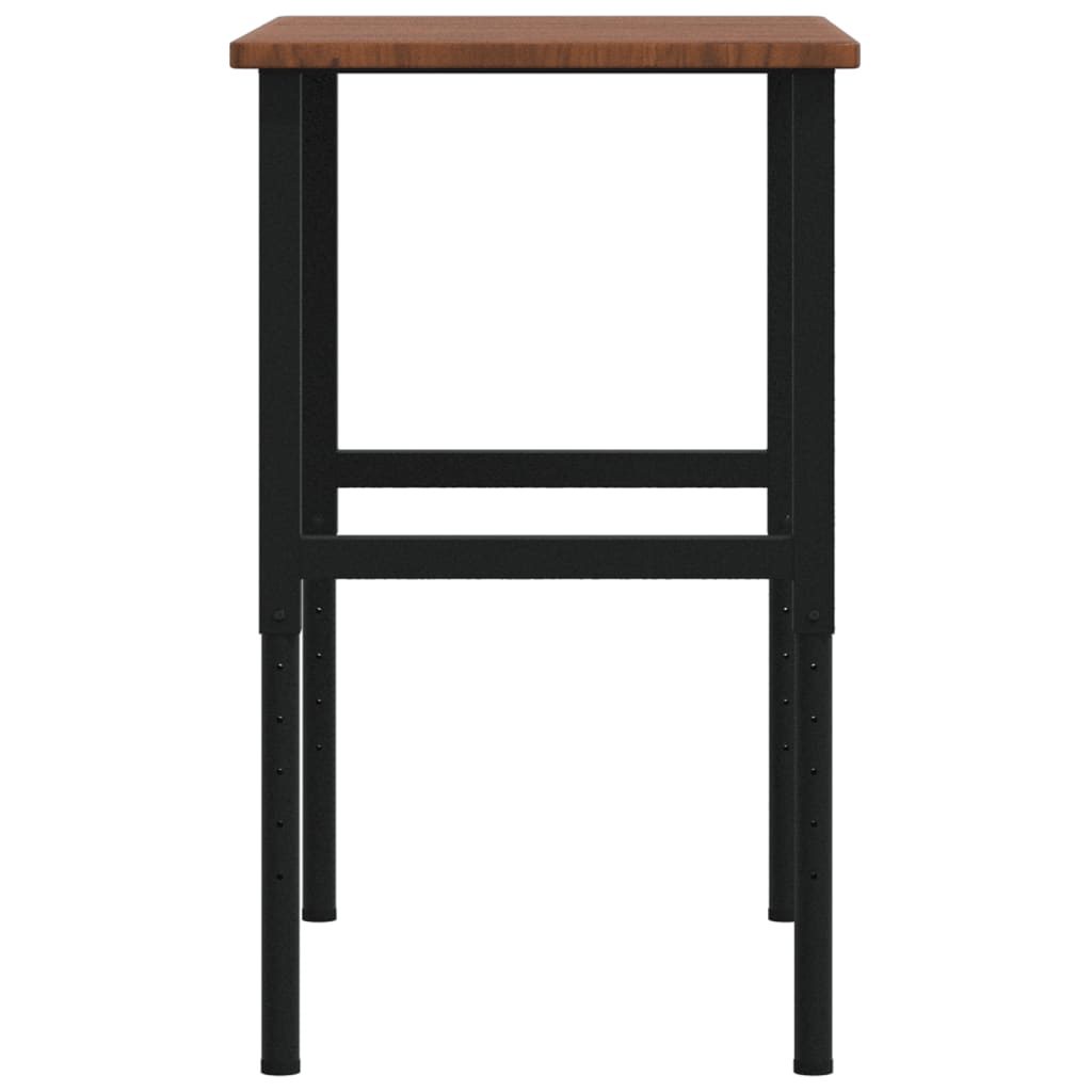 arbejdsbænk 100x60x(71,5-98) cm massivt egetræ rektangulær