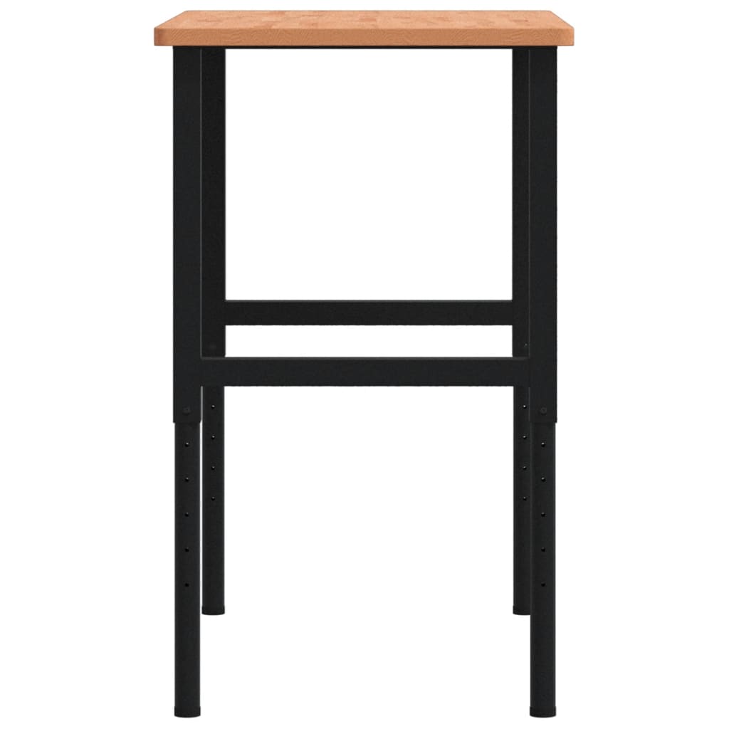 arbejdsbænk 100x60x(71,5-98) cm massivt bøgetræ rektangulær
