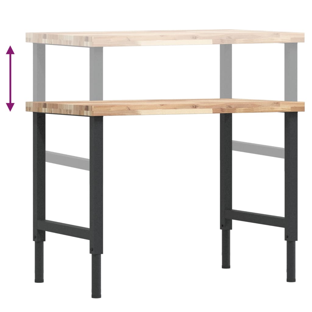 arbejdsbænk 100x60x(73-99,5) cm massivt akacietræ rektangulær