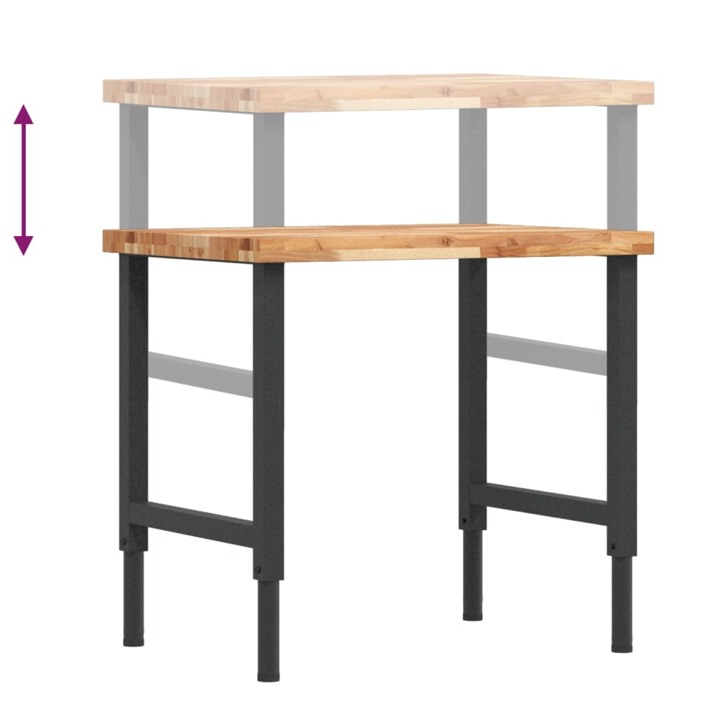 arbejdsbænk 80x60x(73-99,5) cm massivt akacietræ rektangulær