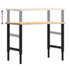arbejdsbænk 100x60x(71,5-98) cm massivt egetræ