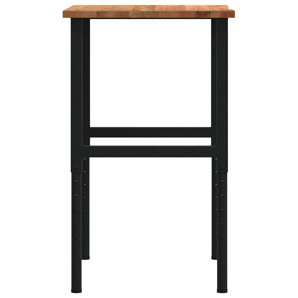 arbejdsbænk 80x60x(71,5-98) cm massivt egetræ