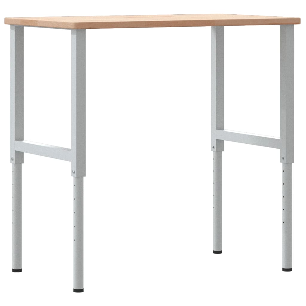 arbejdsbænk 100x60x(71,5-98) cm massivt egetræ rektangulær