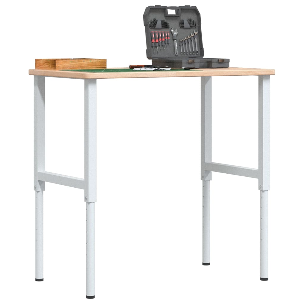 arbejdsbænk 100x60x(71,5-98) cm massivt egetræ rektangulær