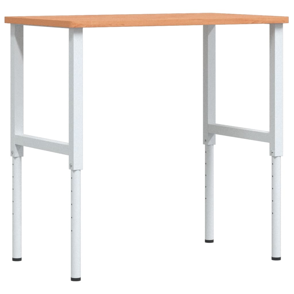 arbejdsbænk 100x60x(71,5-98) cm massivt bøgetræ rektangulær