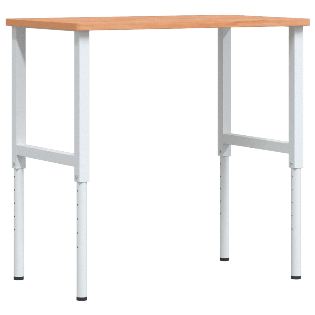 arbejdsbænk 100x60x(71,5-98) cm massivt bøgetræ rektangulær