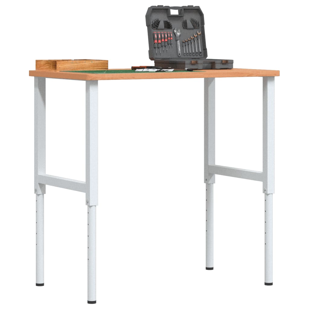 arbejdsbænk 100x60x(71,5-98) cm massivt bøgetræ rektangulær