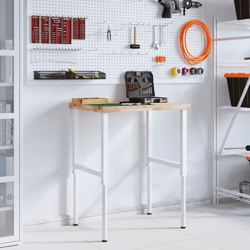 arbejdsbænk 80x60x(73-99,5) cm massivt akacietræ rektangulær