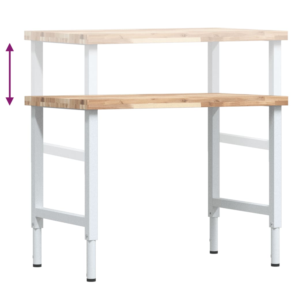 arbejdsbænk 100x60x(73-99,5) cm massivt akacietræ rektangulær