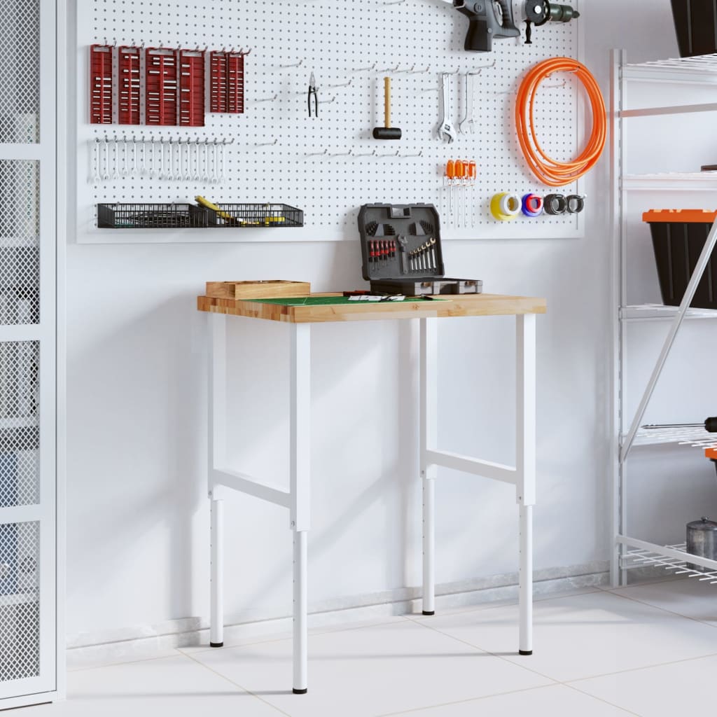 arbejdsbænk 80x60x(73-99,5) cm massivt akacietræ rektangulær