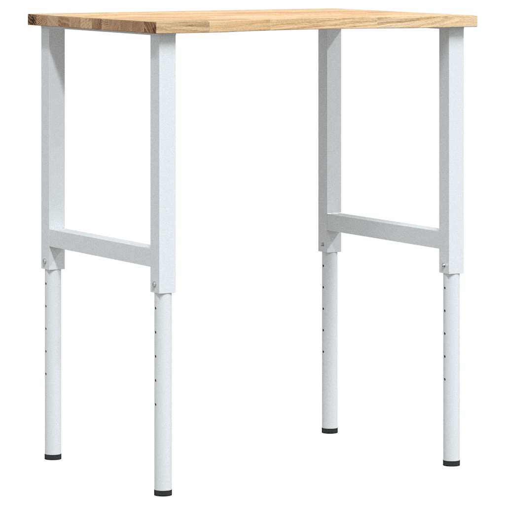 arbejdsbænk 80x60x(71,5-98) cm massivt egetræ