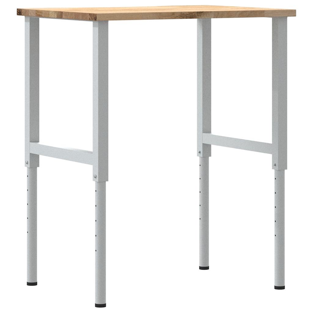 arbejdsbænk 80x60x(71,5-98) cm massivt egetræ