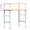 arbejdsbænk 80x60x(71,5-98) cm massivt egetræ