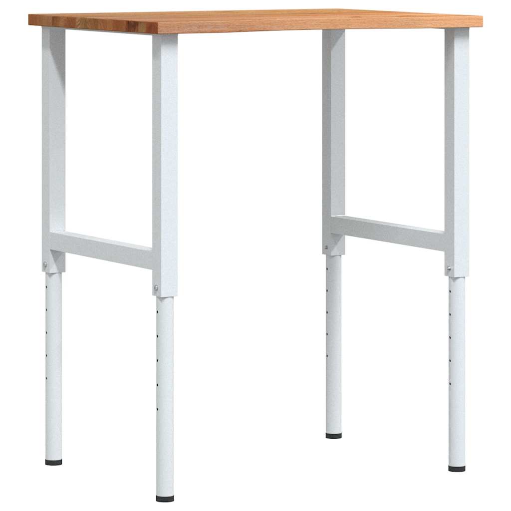 arbejdsbænk 80x60x(71,5-98) cm massivt egetræ
