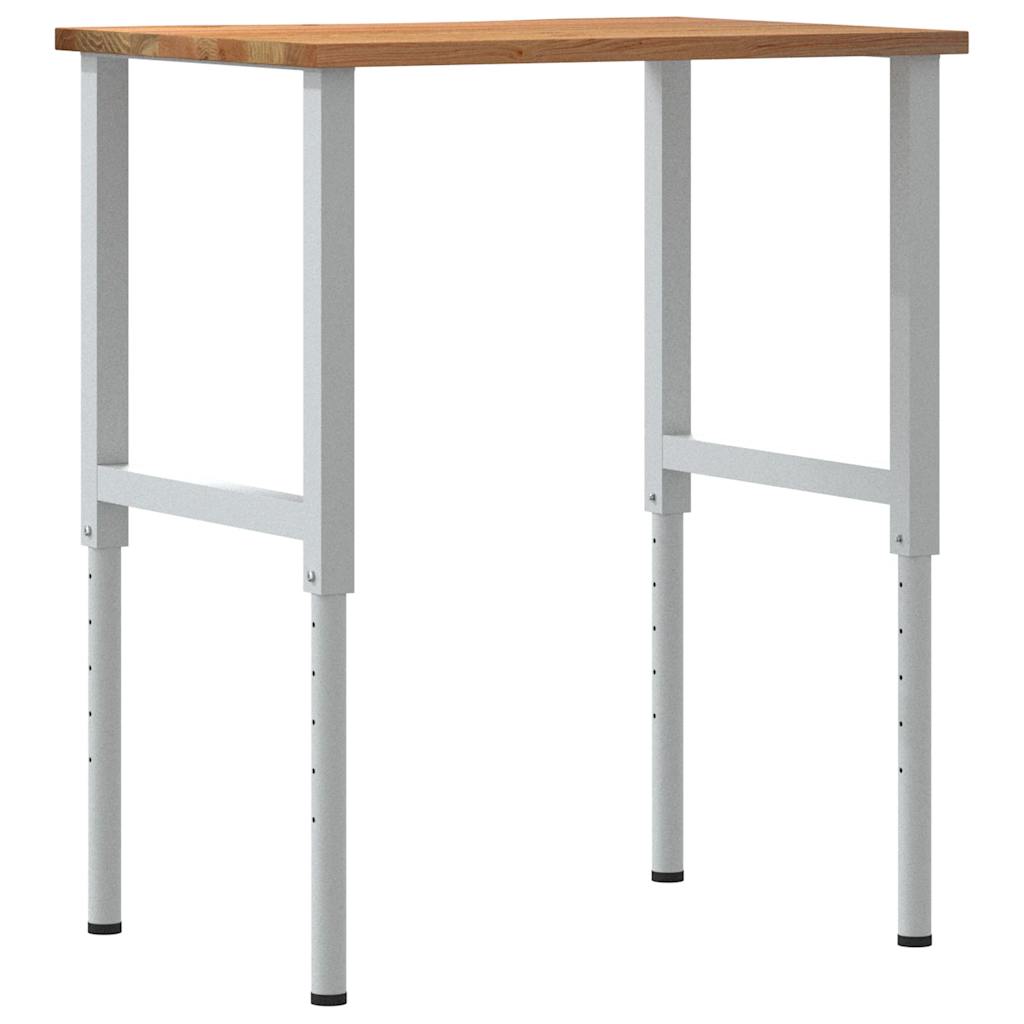 arbejdsbænk 80x60x(71,5-98) cm massivt egetræ