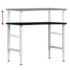 arbejdsbænk 100x60x(71,5-98) cm massivt egetræ