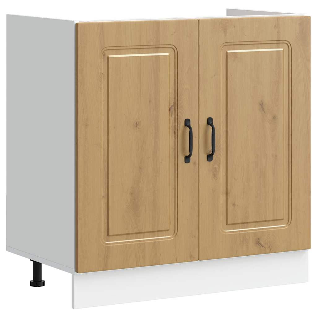 underskab til vask Kalmar 80x46x81,5 cm konstrueret træ egetræ