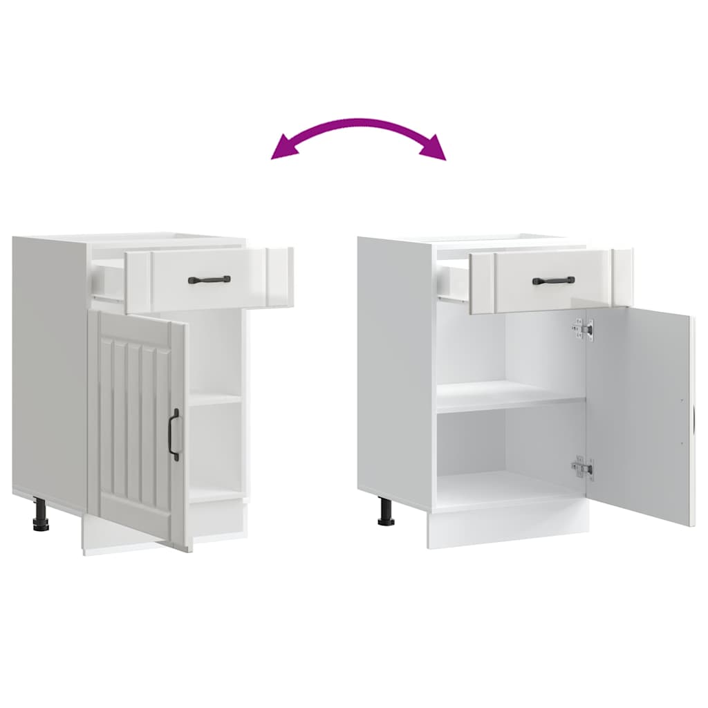 køkkenunderskab Lucca konstrueret træ hvid højglans