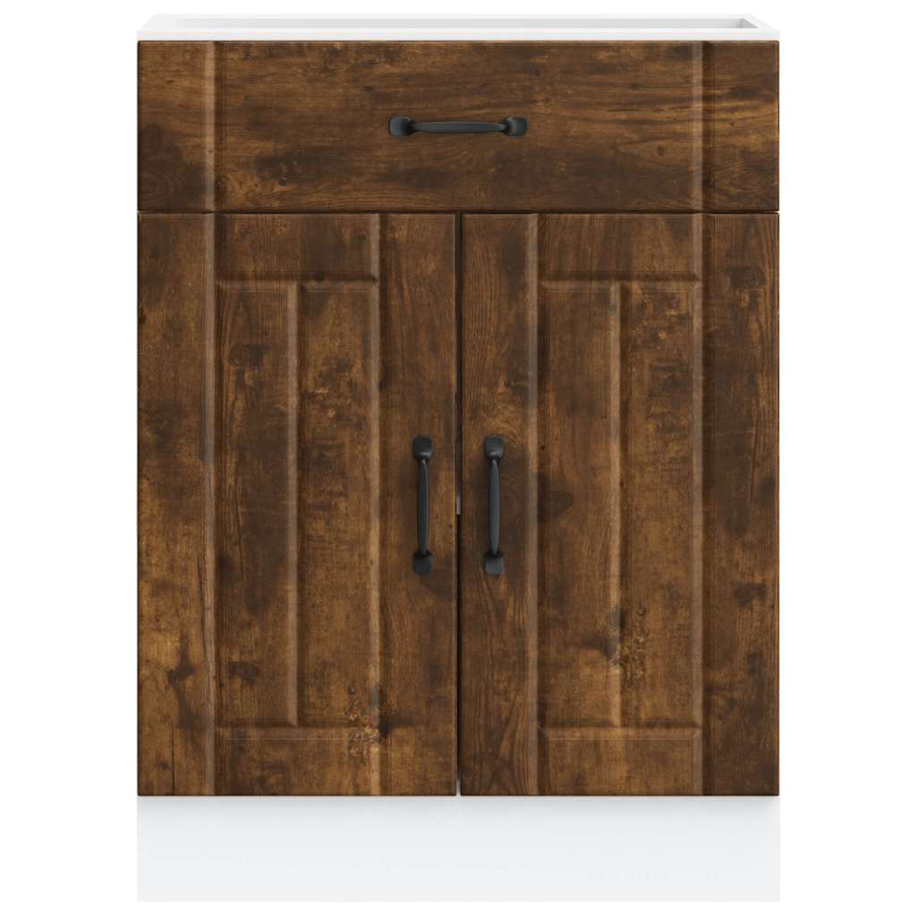 køkkenunderskab Lucca konstrueret træ røget egetræsfarve