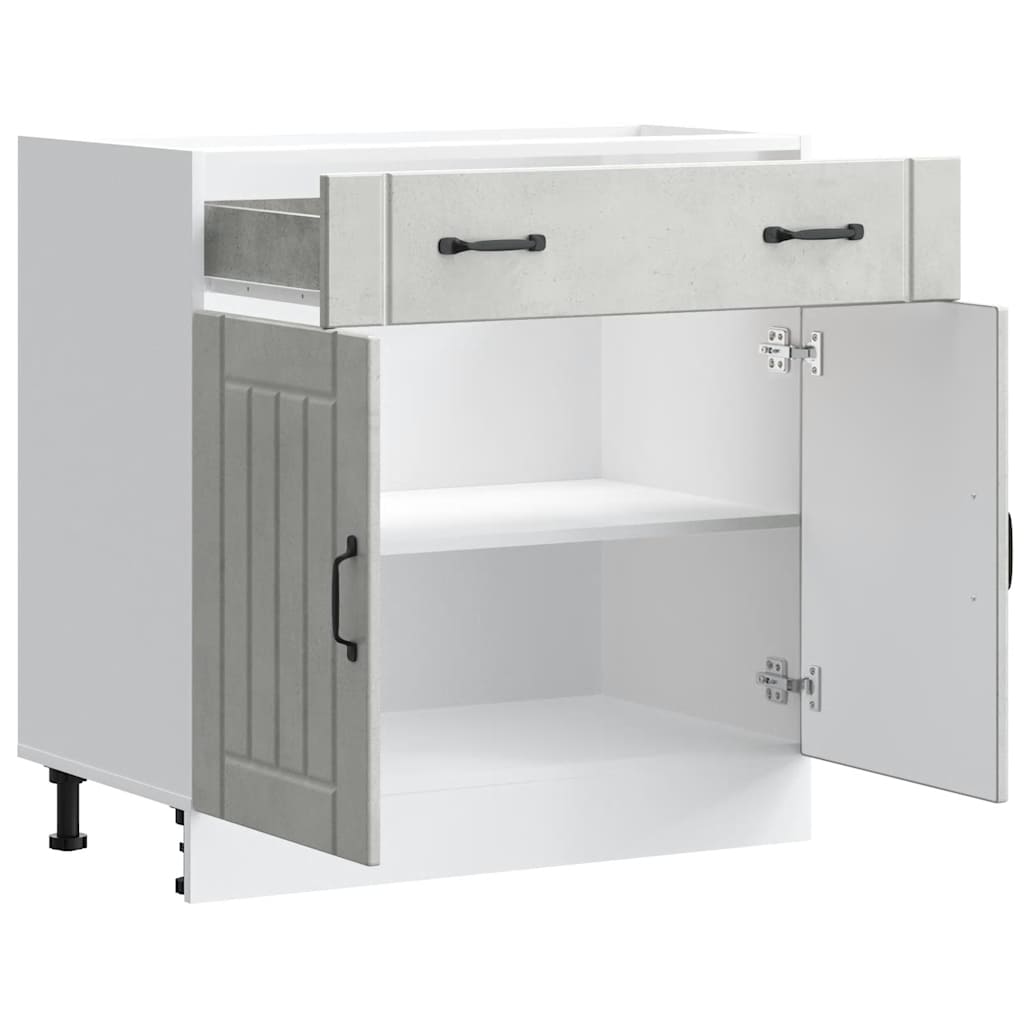 køkkenunderskab Lucca konstrueret træ beton grå