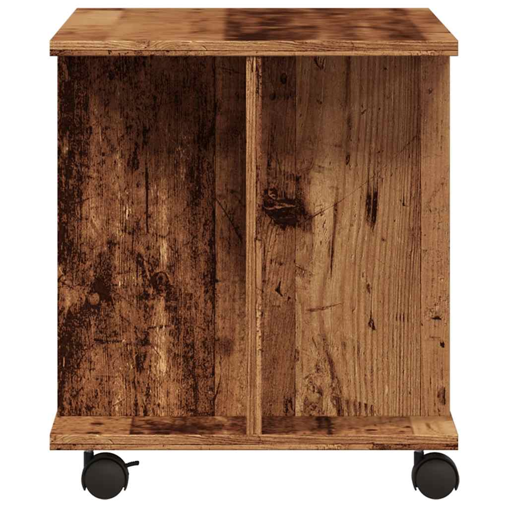 tv-skab med hjul 80x40x45 cm konstrueret træ antikt trælook