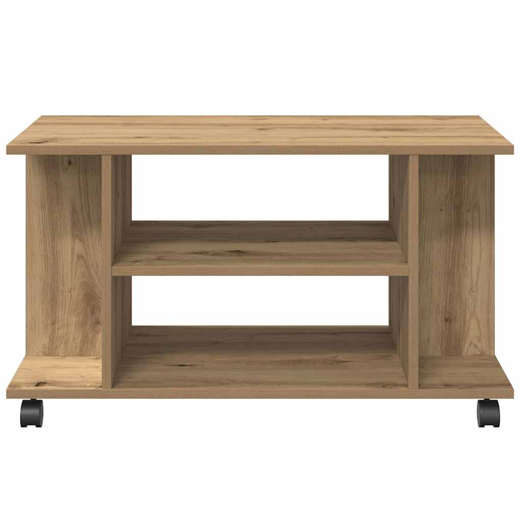 tv-skab med hjul 80x40x45 cm konstrueret træ kunsteg