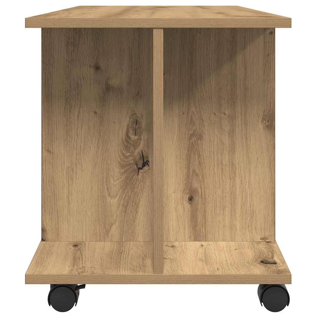 tv-skab med hjul 80x40x45 cm konstrueret træ kunsteg
