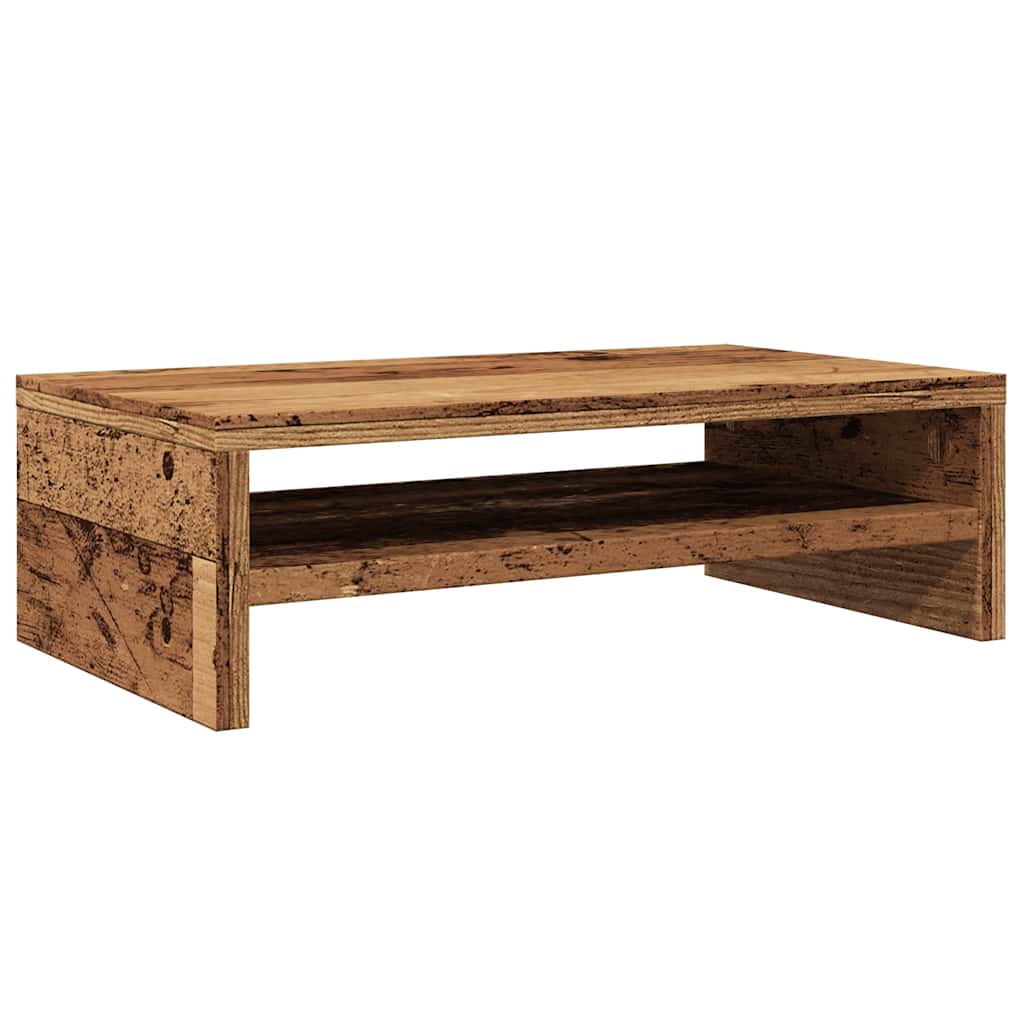 skærmstander 42x24x13 cm konstrueret træ antikt træ