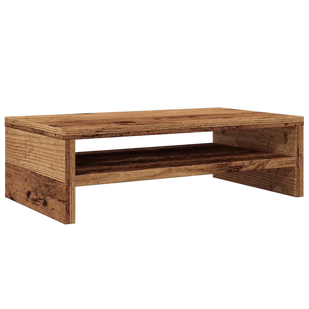 skærmstander 42x24x13 cm konstrueret træ antikt træ