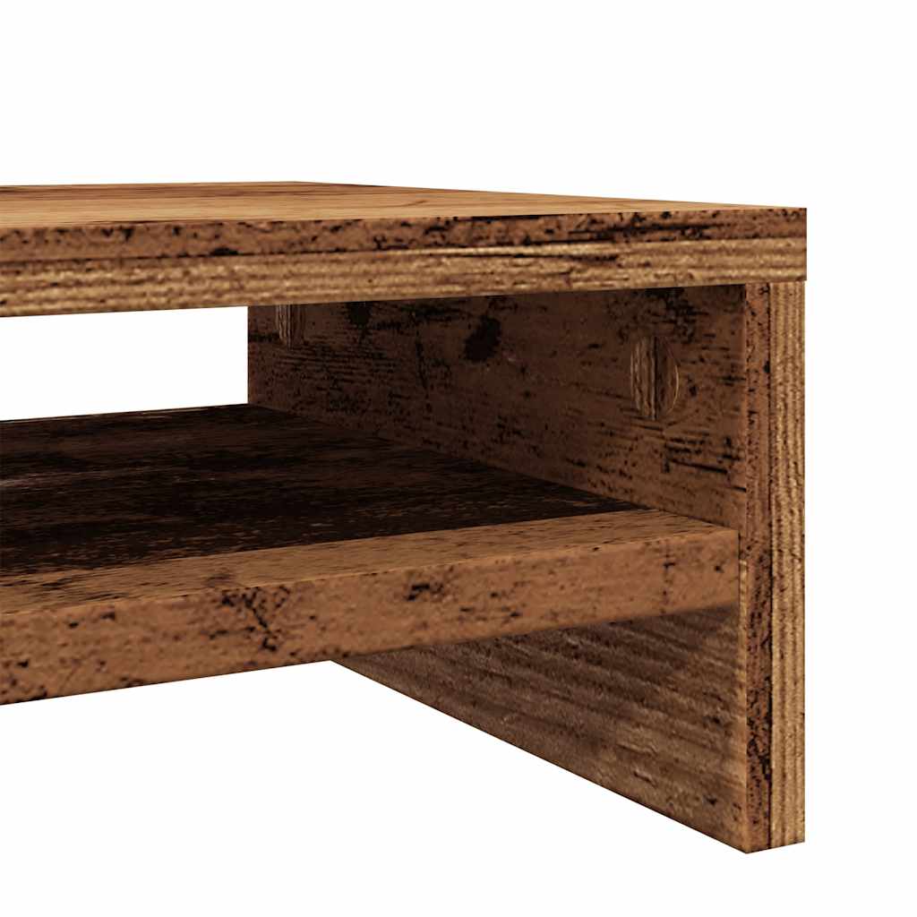 skærmstander 42x24x13 cm konstrueret træ antikt træ