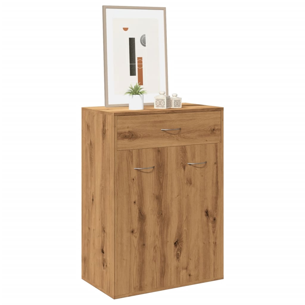 skoskab 60x35x84 cm konstrueret træ kunsteg