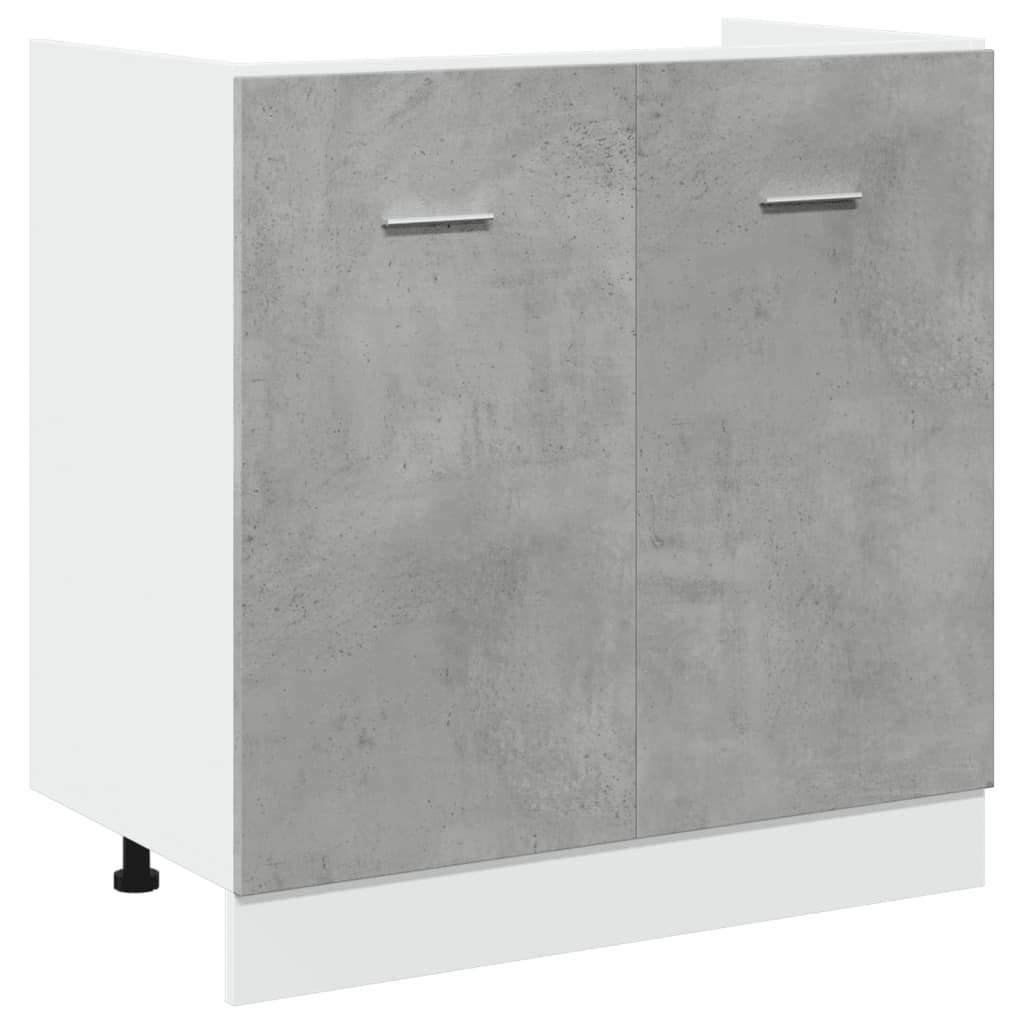 bundskab til vask "Lyon" betongrå 80x46x81,5 cm konstrueret træ