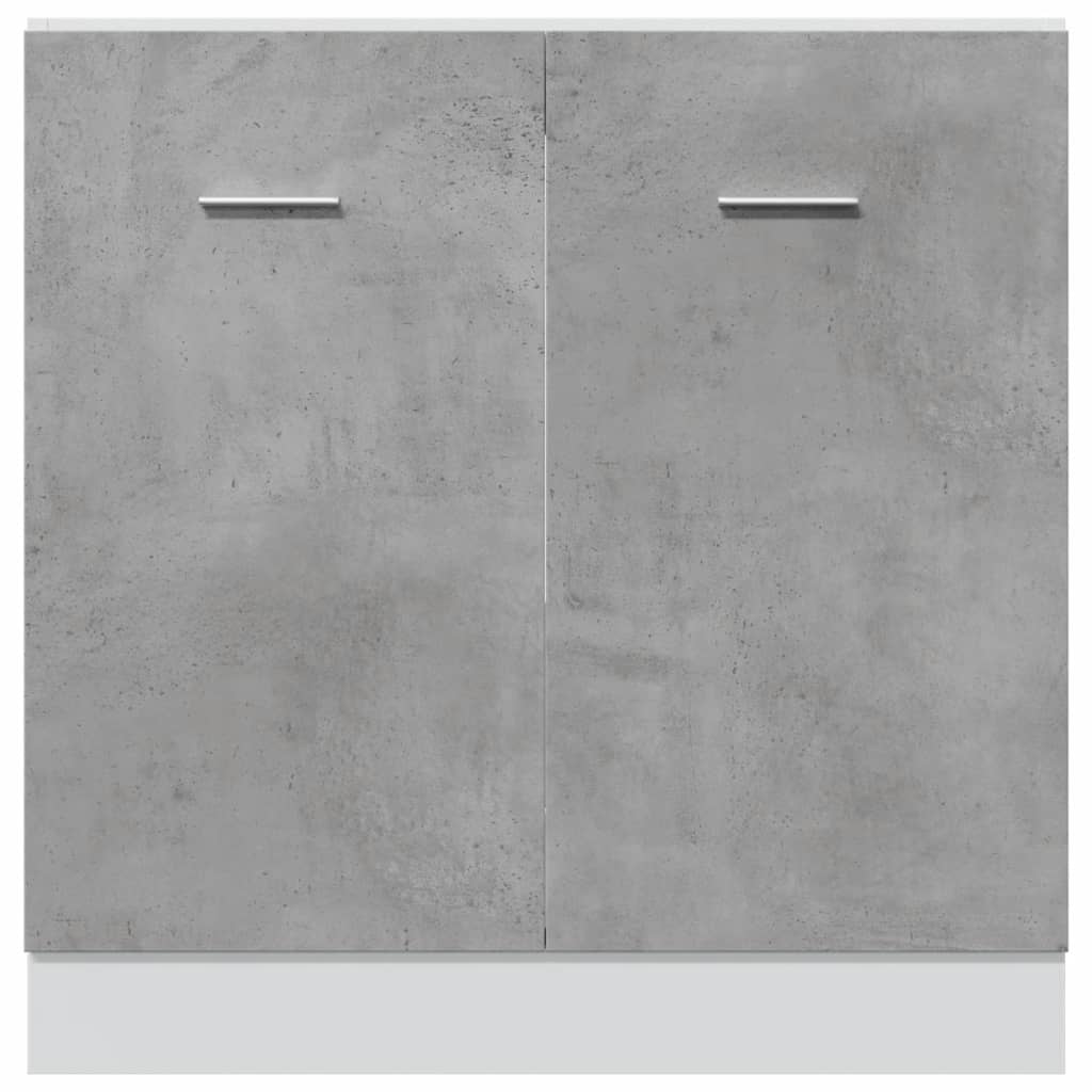 bundskab til vask "Lyon" betongrå 80x46x81,5 cm konstrueret træ