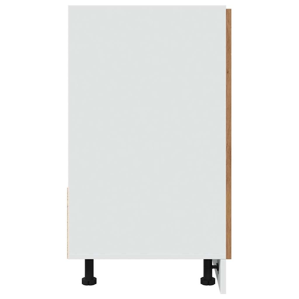 bundskab til vask "Lyon" håndlavet eg 80x46x81,5 cm konstrueret træ