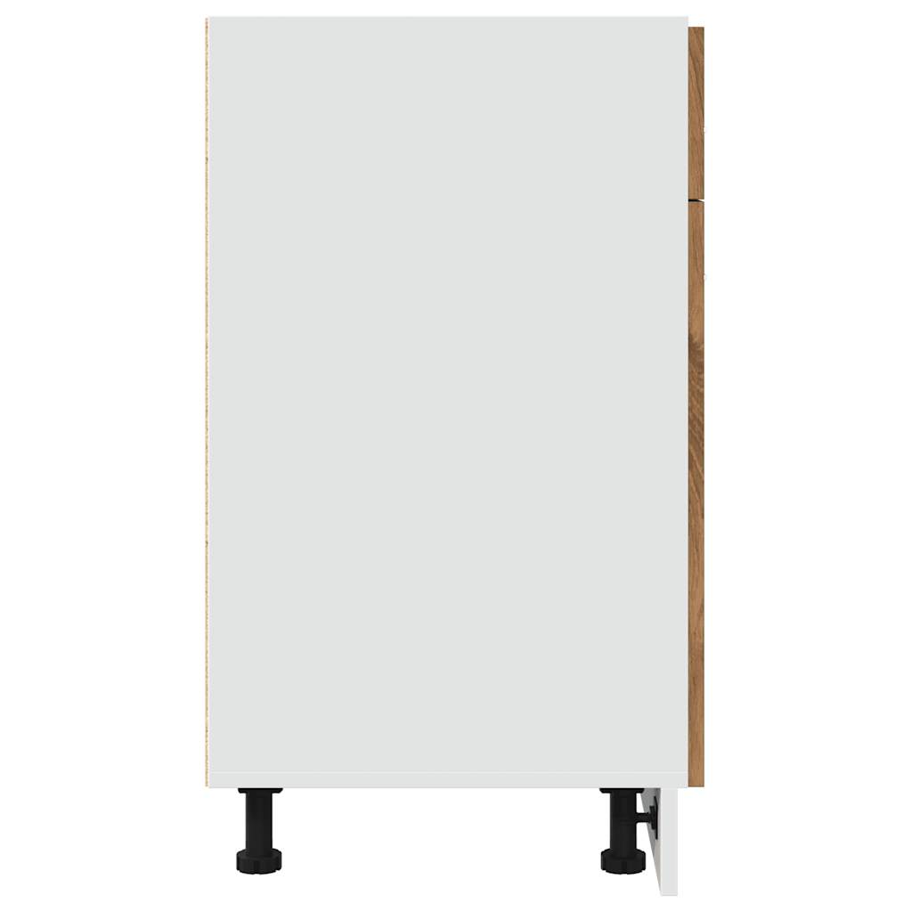 skuffebundskab "Lyon" håndlavet eg 80x46x81,5 cm konstrueret træ