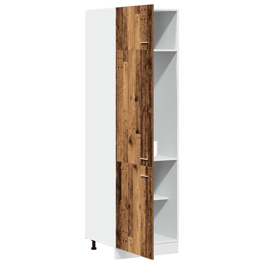 køleskabsskab "Lyon" gammelt træ 60x57x207 cm konstrueret træ