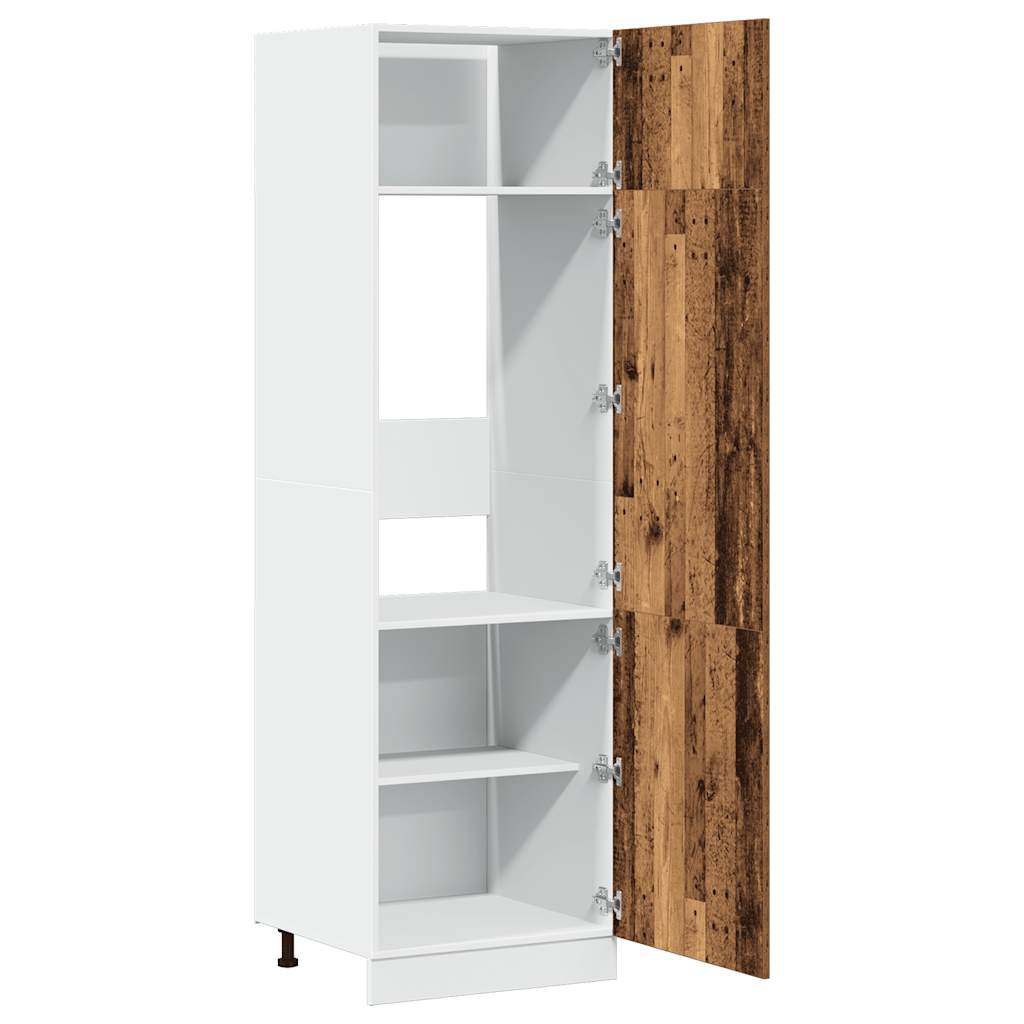 køleskabsskab "Lyon" gammelt træ 60x57x207 cm konstrueret træ
