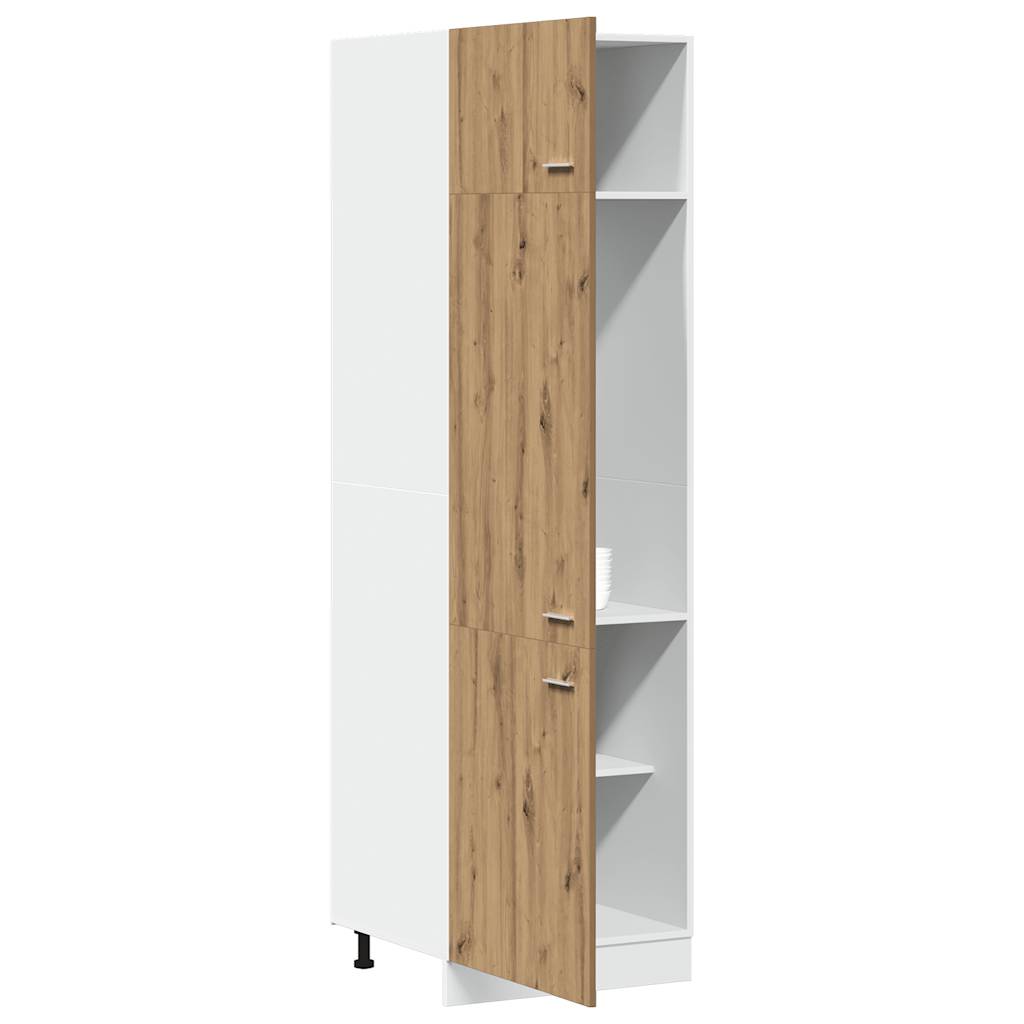 køleskabsskab "Lyon" håndlavet eg 60x57x207 cm konstrueret træ