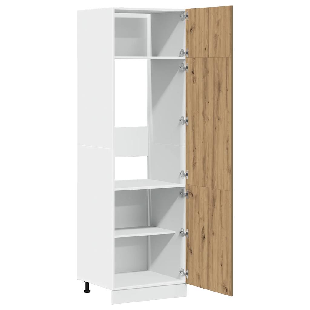 køleskabsskab "Lyon" håndlavet eg 60x57x207 cm konstrueret træ