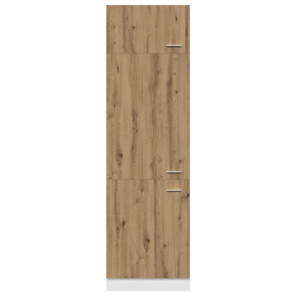 køleskabsskab "Lyon" håndlavet eg 60x57x207 cm konstrueret træ