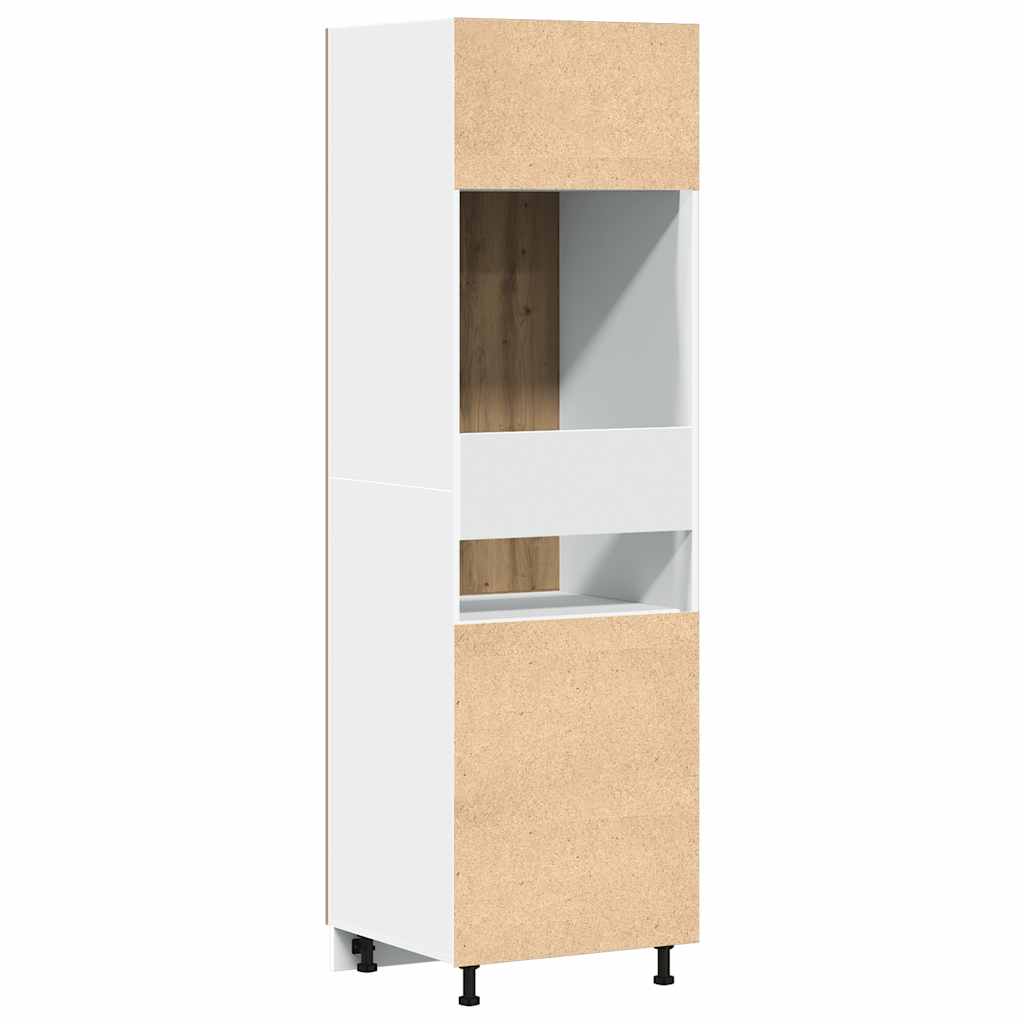 køleskabsskab "Lyon" håndlavet eg 60x57x207 cm konstrueret træ