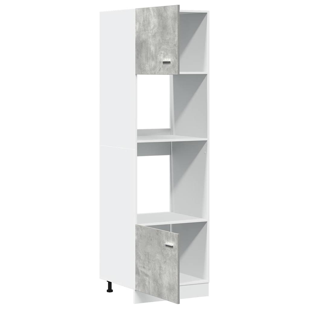 mikrobølgeovnsskab "Lyon" betongrå 60x57x207 cm konstrueret træ